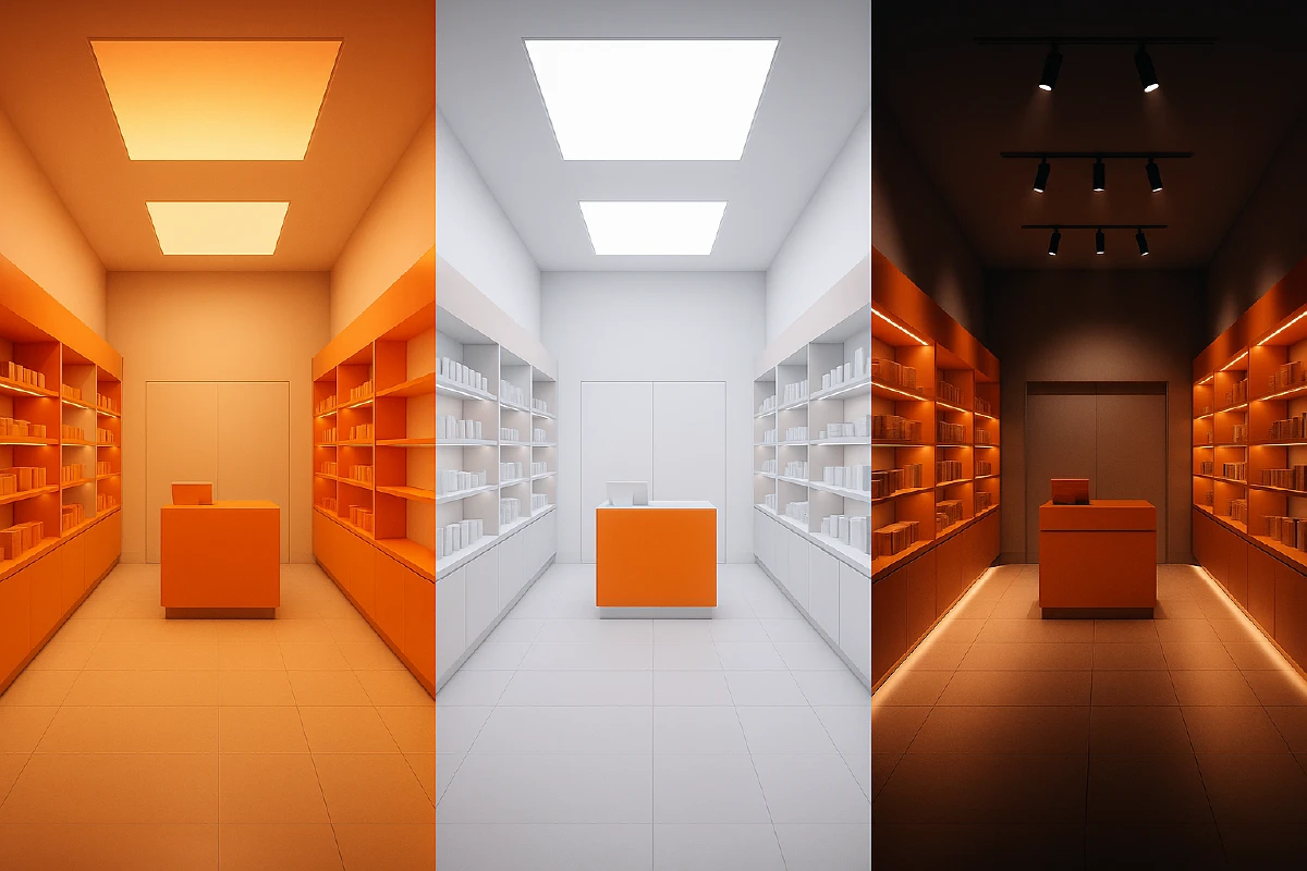 Световые сценарии и акценты на выкладке